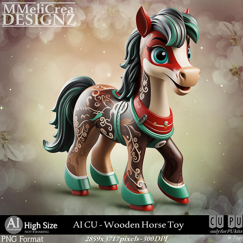 (image for) AI - CU Wooden Horse Toy (CU4PU/PNG)